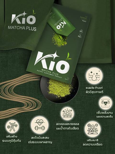Kio Mutcha KIO Matcha Plus มัทฉะเกรดพรีเมี่ยม ไม่ผสมน้ำตาล