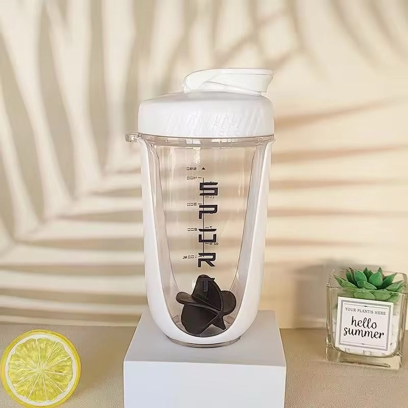 ขวดน้ำ โปรตีนคัพ Mixing cup แก้วน้ำพกพา แก้วเชค แก้วคิโอเชค แก้วกีฬา 590 มล. พร้อมลูกบอลคนสแตนเลส Sportcup