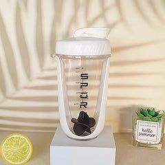 ขวดน้ำ โปรตีนคัพ Mixing cup แก้วน้ำพกพา แก้วเชค แก้วคิโอเชค แก้วกีฬา 590 มล. พร้อมลูกบอลคนสแตนเลส Sportcup