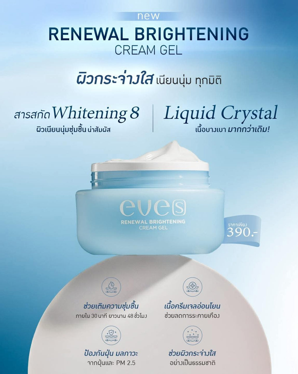 RENEWAL BRIGHTENING CREAM GEL ครีมเจล อีฟส์