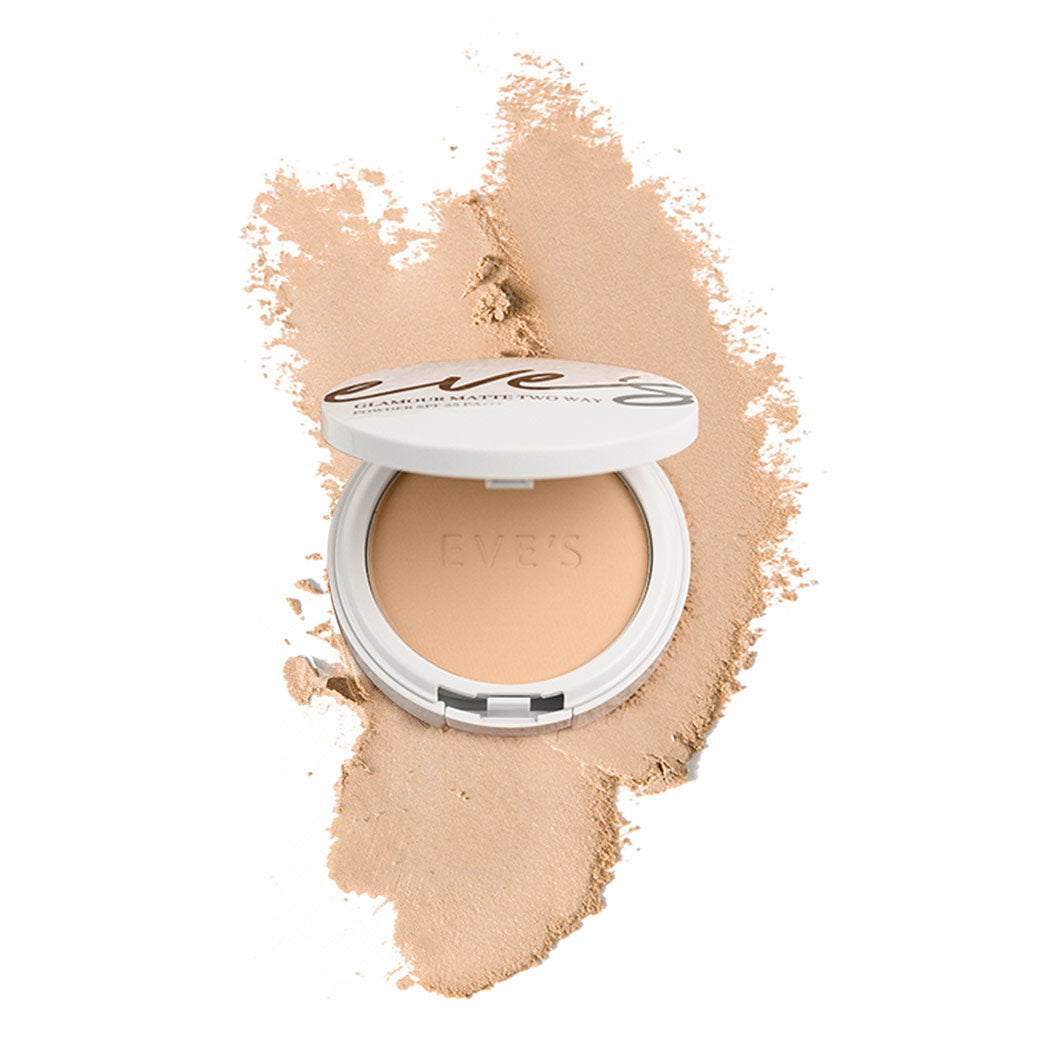 *** มี 2 สีค่ะ เบอร์ 1 และ 3 เลือกสี แจ้งส่งทางข้อความนะค่ะ *** EVE'S GLAMOUR MATTE TWO WAY POWDER SPF 25 PA+++  แป้งอีฟส์ สูตรคุมมัน 100% ปกปิด บางเบา