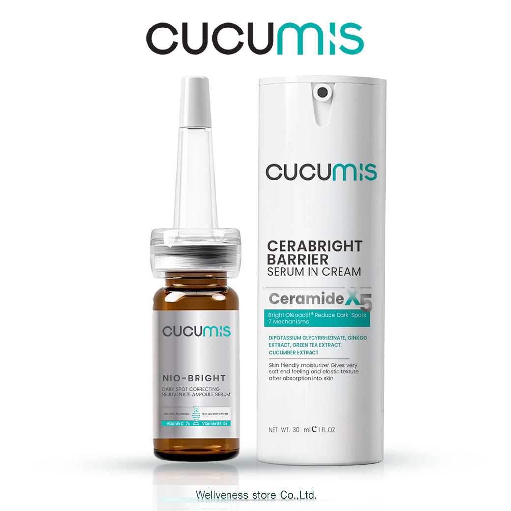 CUCUMIS คู่หูหน้าใส NIO-BRIGHT AMPOULE SERUM และ CERABRIGHT SESUM IN CREAM